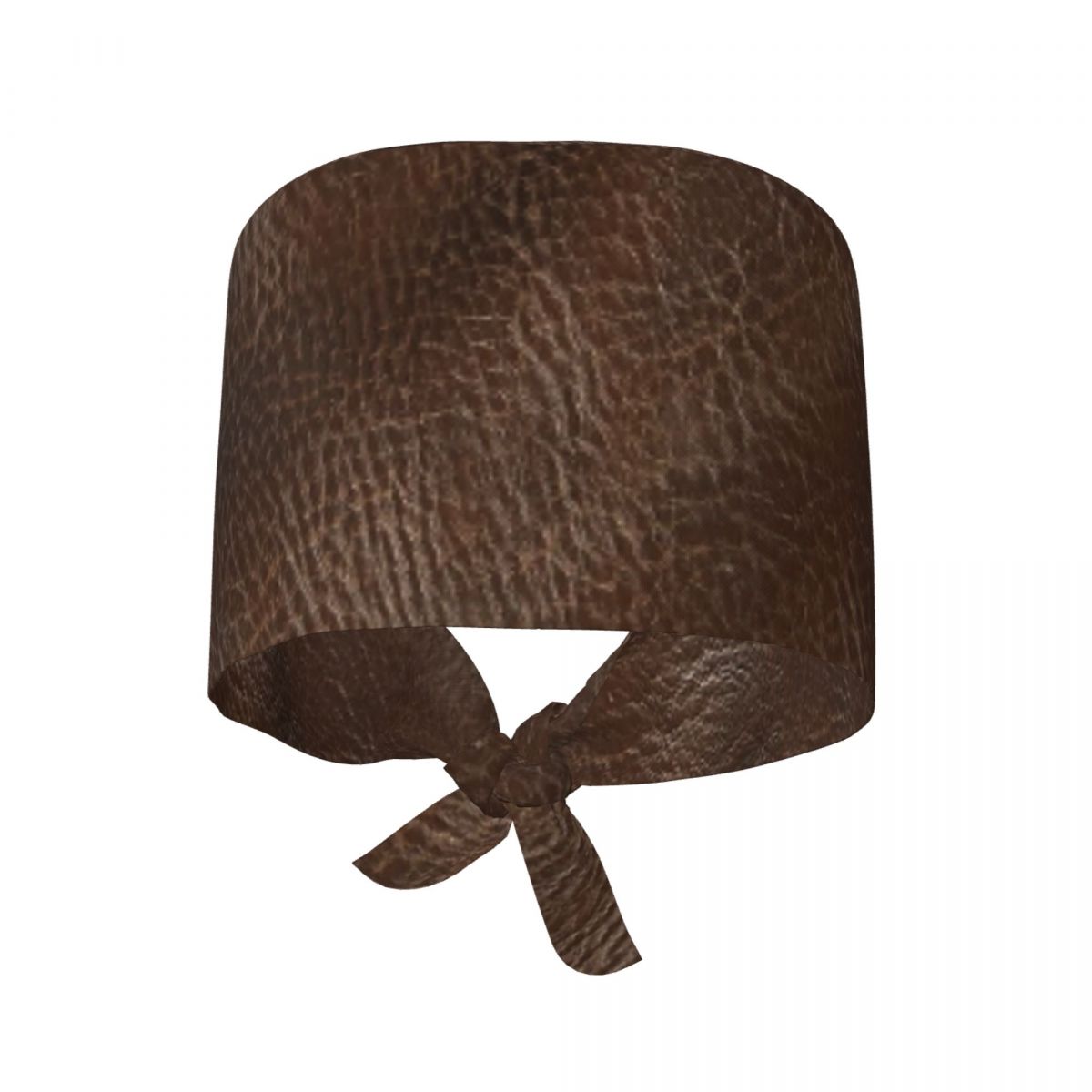 Leather Work Hat - Dark Brown Leather Effect Material Scrub