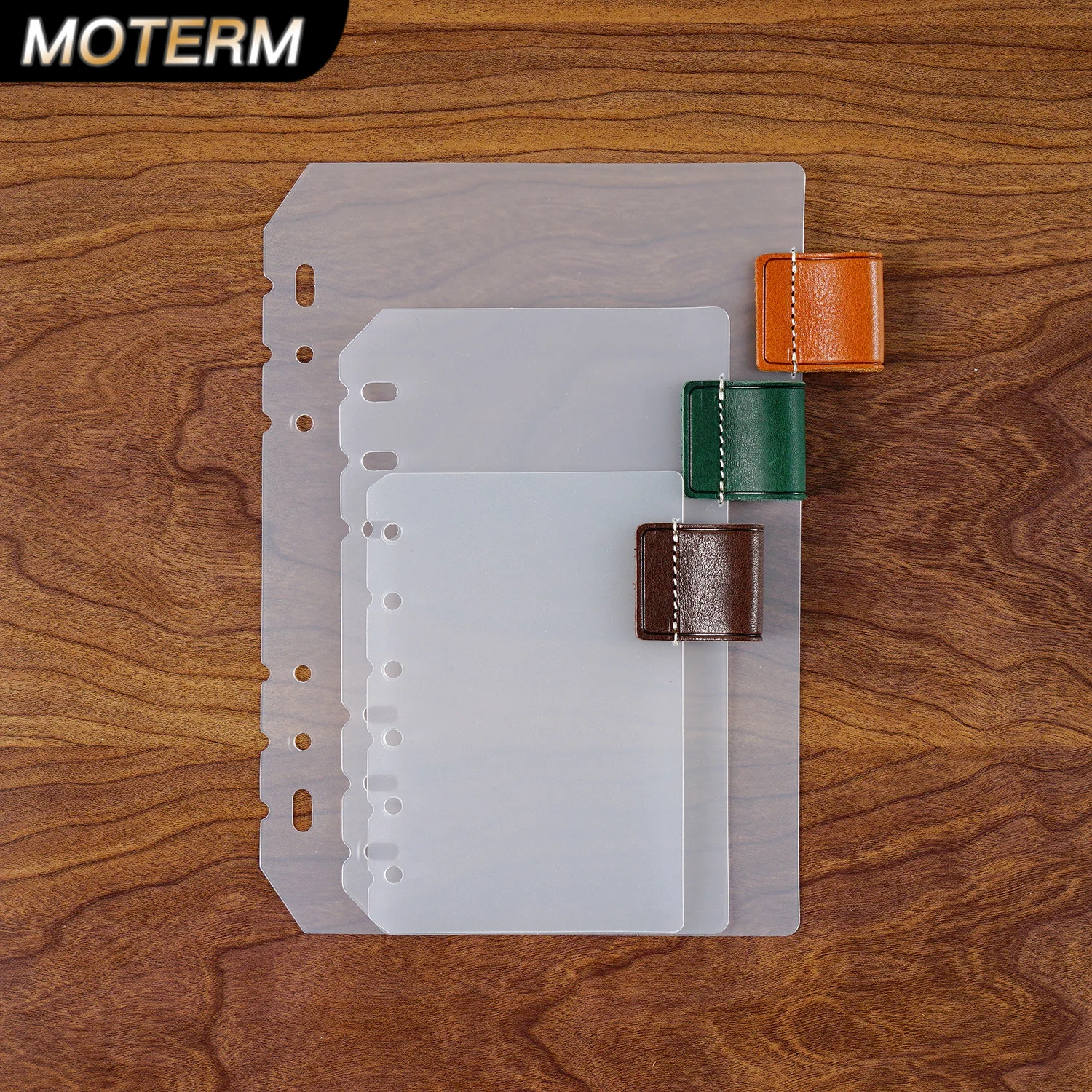 Leather Work Notepad - Creative PP Binder Dividers with Leather