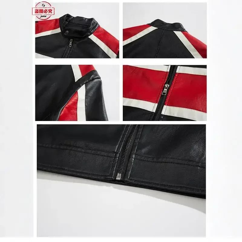 Ready To Race Logo Printed Off - Leather Work Jacket With Hood ulasan dan harga