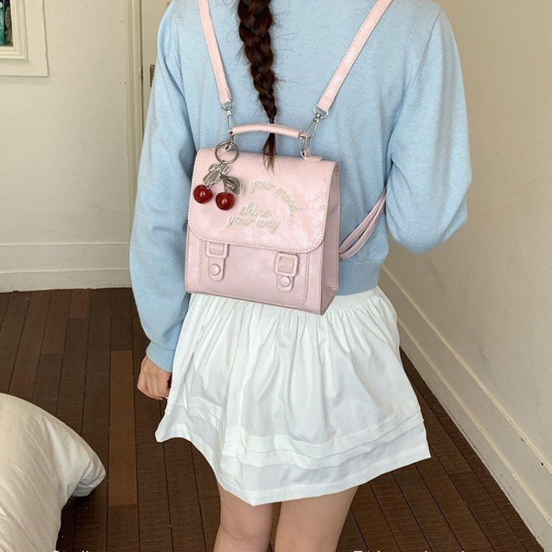 Women's Versatile Letter Embro - Leather Work Womens Backpack ulasan dan harga
