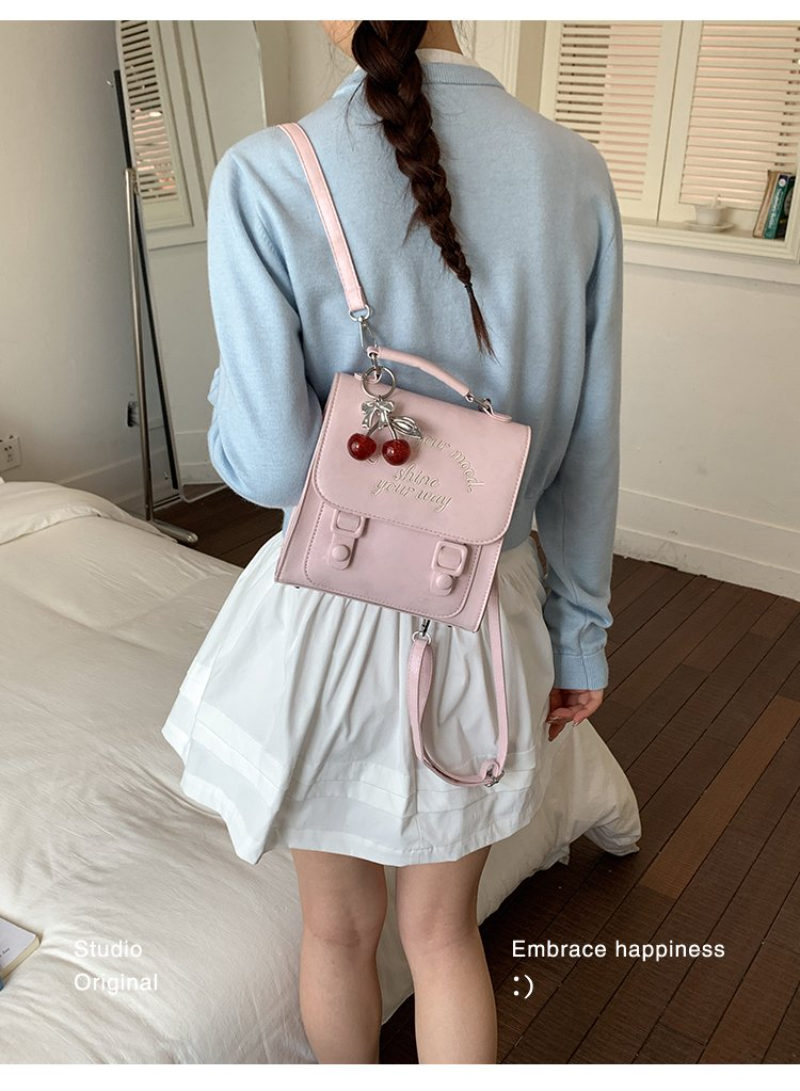 Women's Versatile Letter Embro - Leather Work Womens Backpack ulasan dan harga