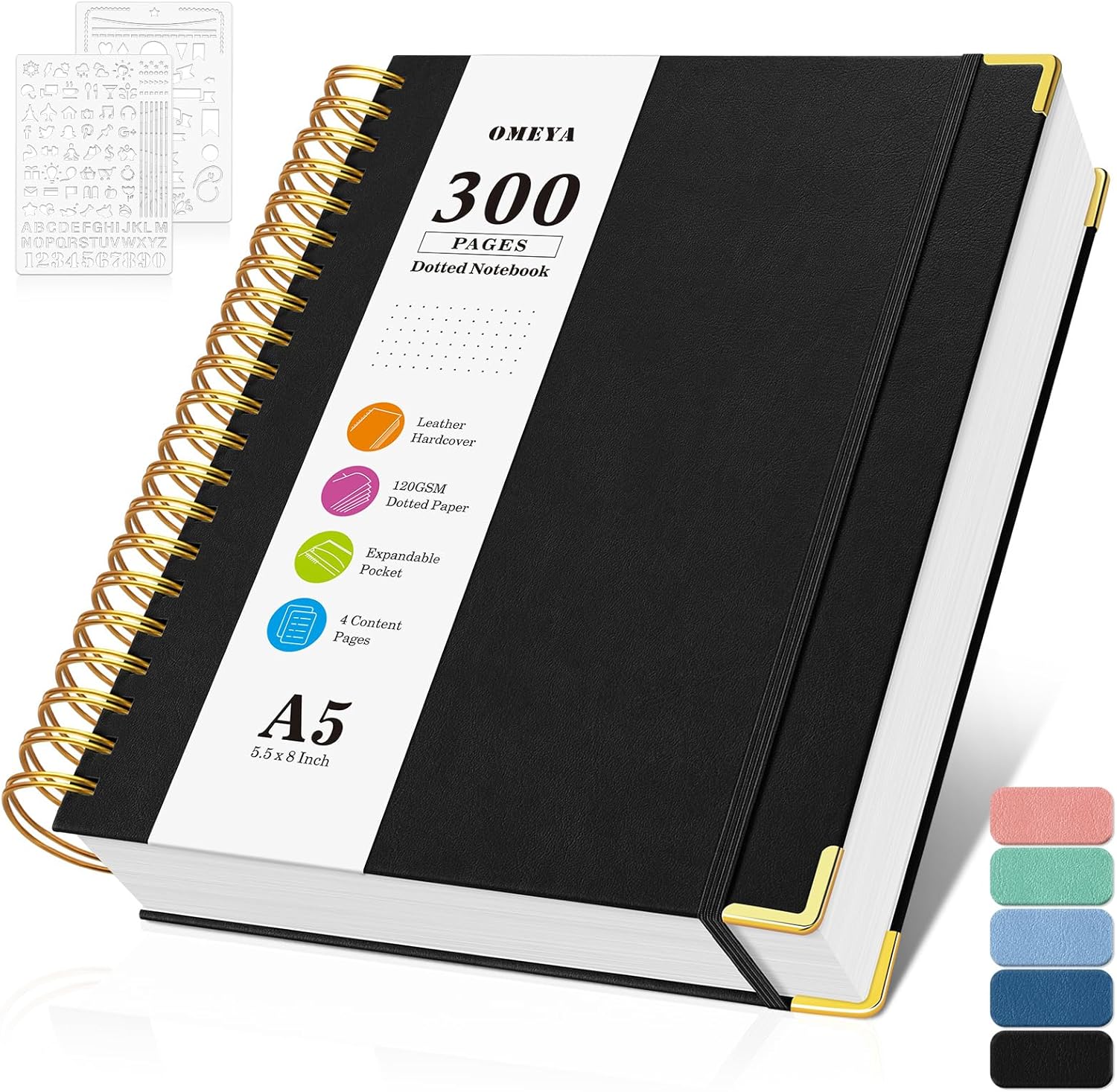 A5 Dotted Journal Spiral Noteb - Leather Work Notepad ulasan dan harga