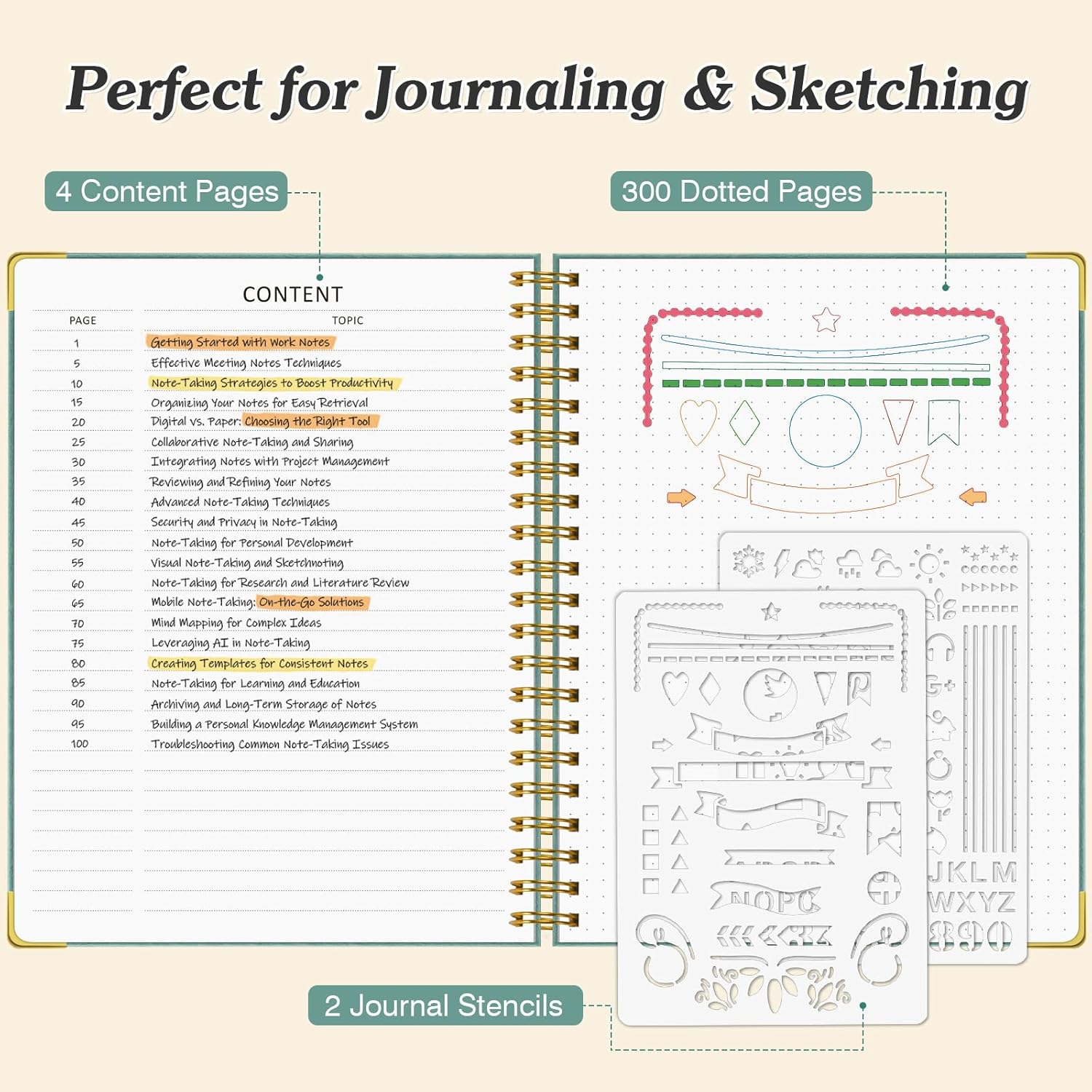 A5 Dotted Journal Spiral Noteb - Leather Work Notepad ulasan dan harga