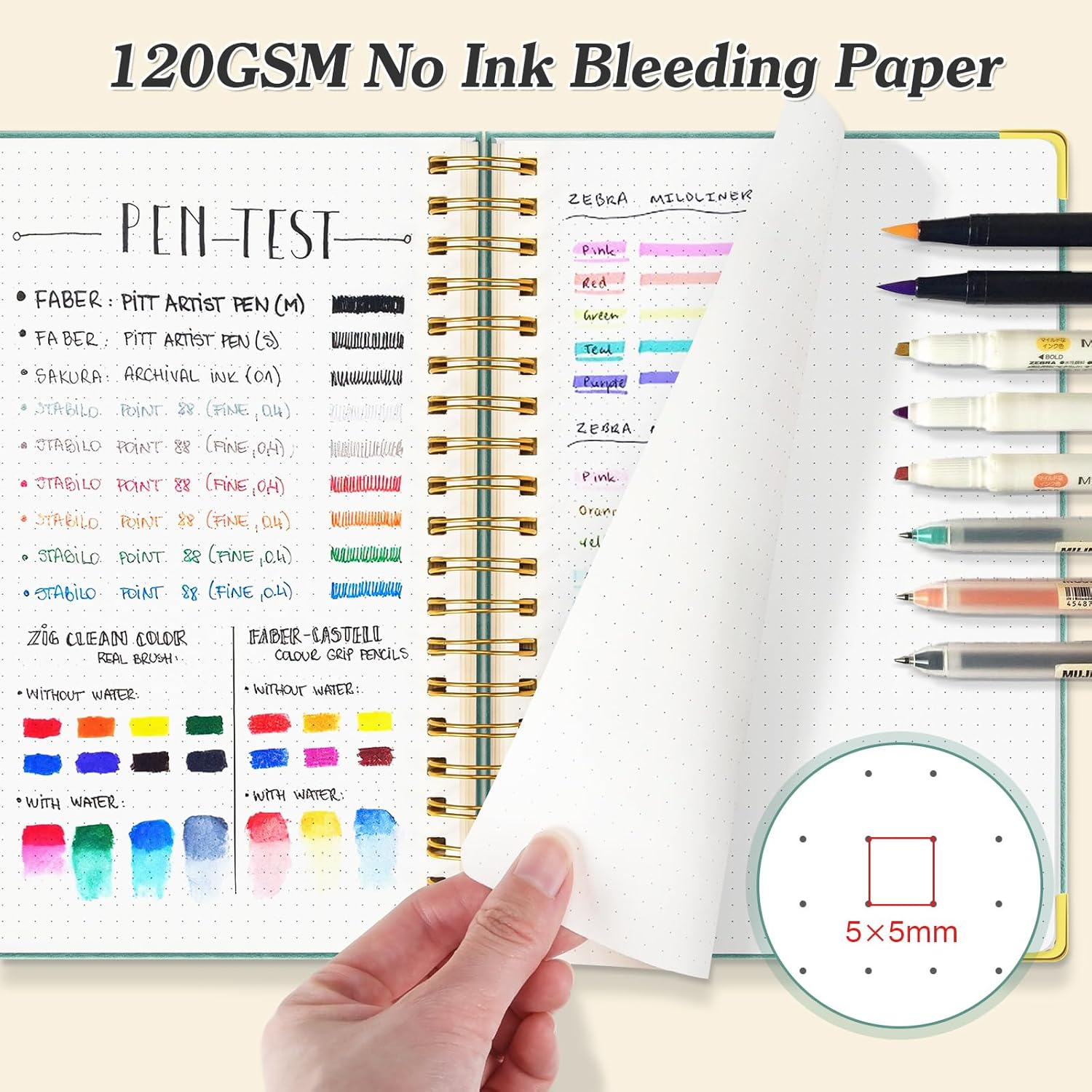 A5 Dotted Journal Spiral Noteb - Leather Work Notepad ulasan dan harga