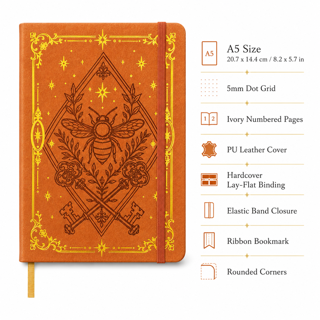 A5 Dot Grid Notebook with 160G - Leather Work Notepad ulasan dan harga