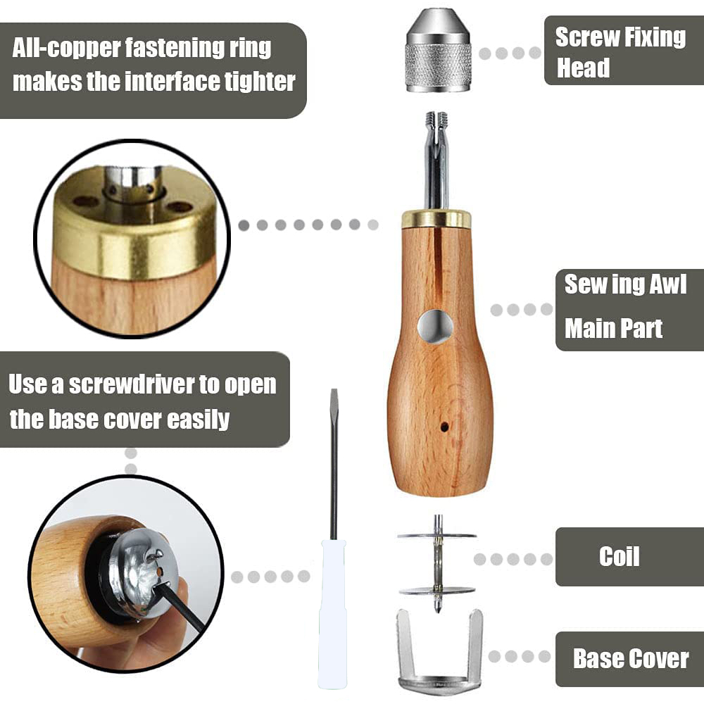 Leather Sewing Awl Thread Kit  - Leatherwork Thread ulasan dan harga