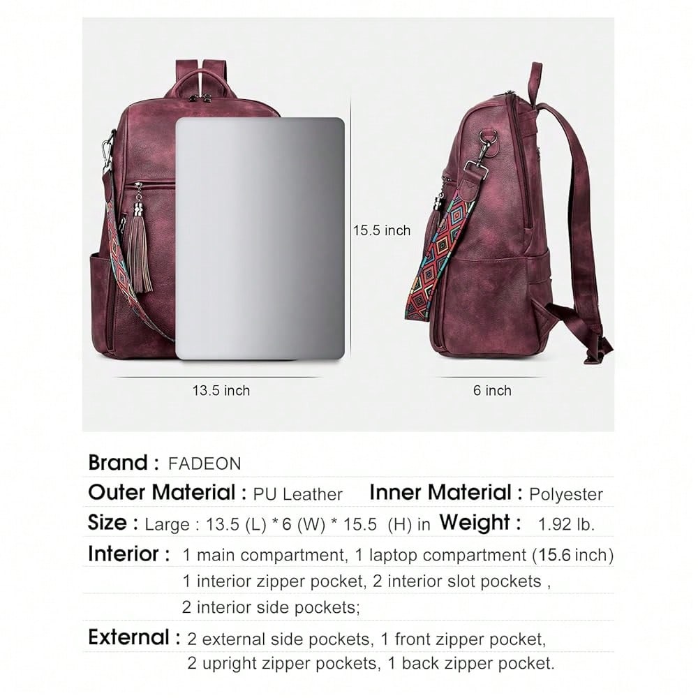 Leather Laptop Backpack For Wo - Leather Work Womens Backpack ulasan dan harga