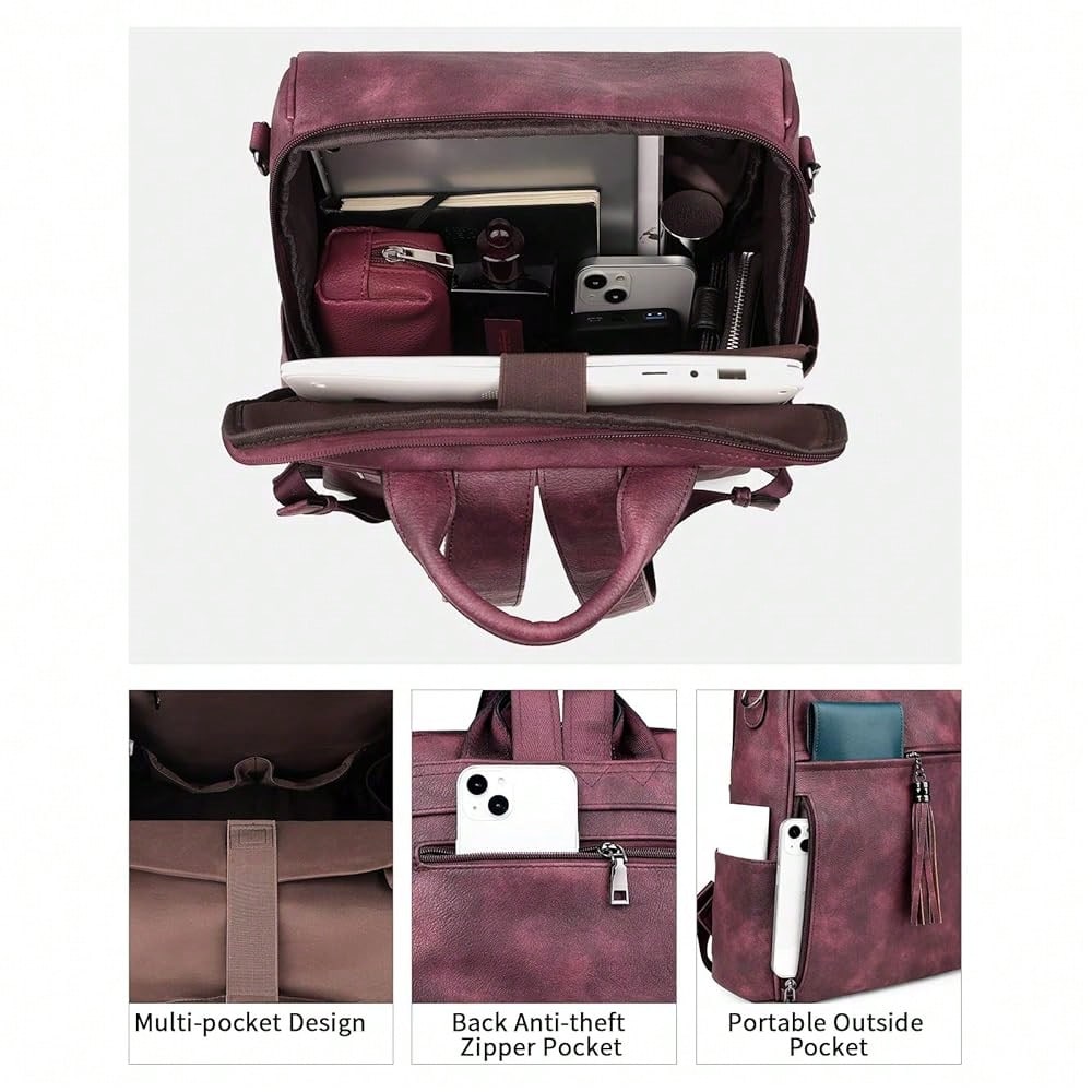 Leather Laptop Backpack For Wo - Leather Work Womens Backpack ulasan dan harga