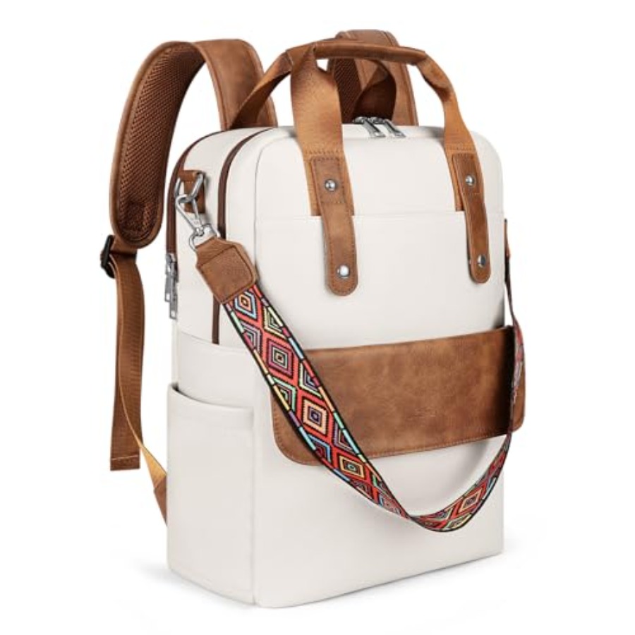 Leather Laptop Backpack 15.6 I - Leather Work Womens Backpack ulasan dan harga