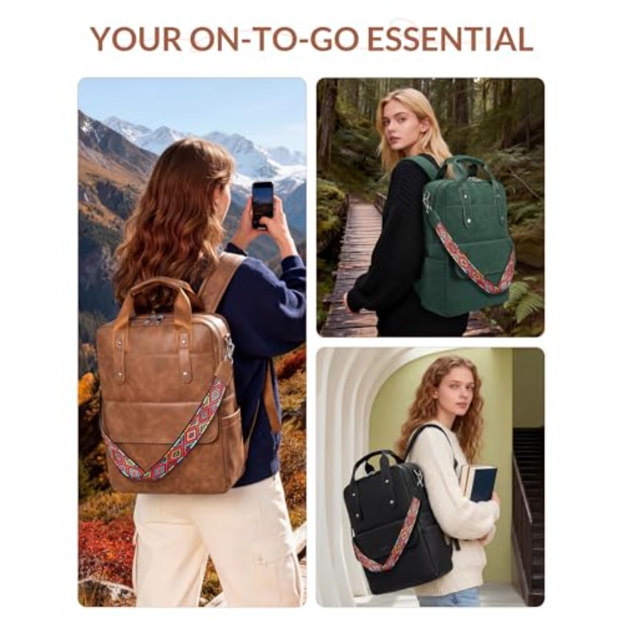 Leather Laptop Backpack 15.6 I - Leather Work Womens Backpack ulasan dan harga