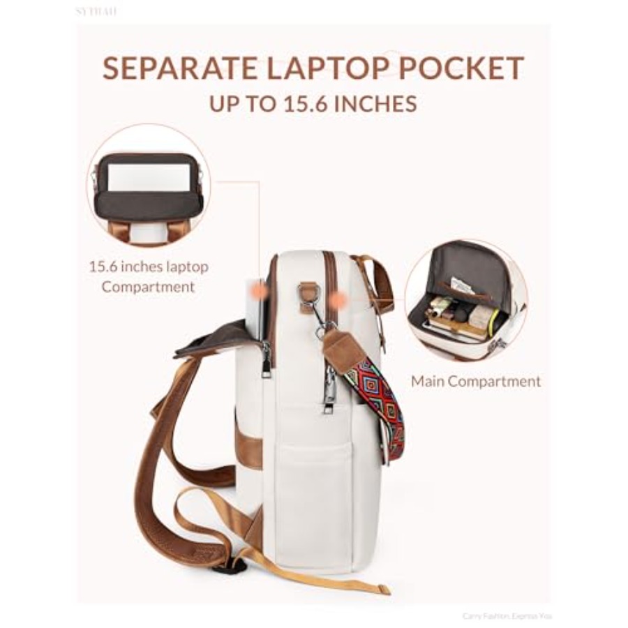 Leather Laptop Backpack 15.6 I - Leather Work Womens Backpack ulasan dan harga
