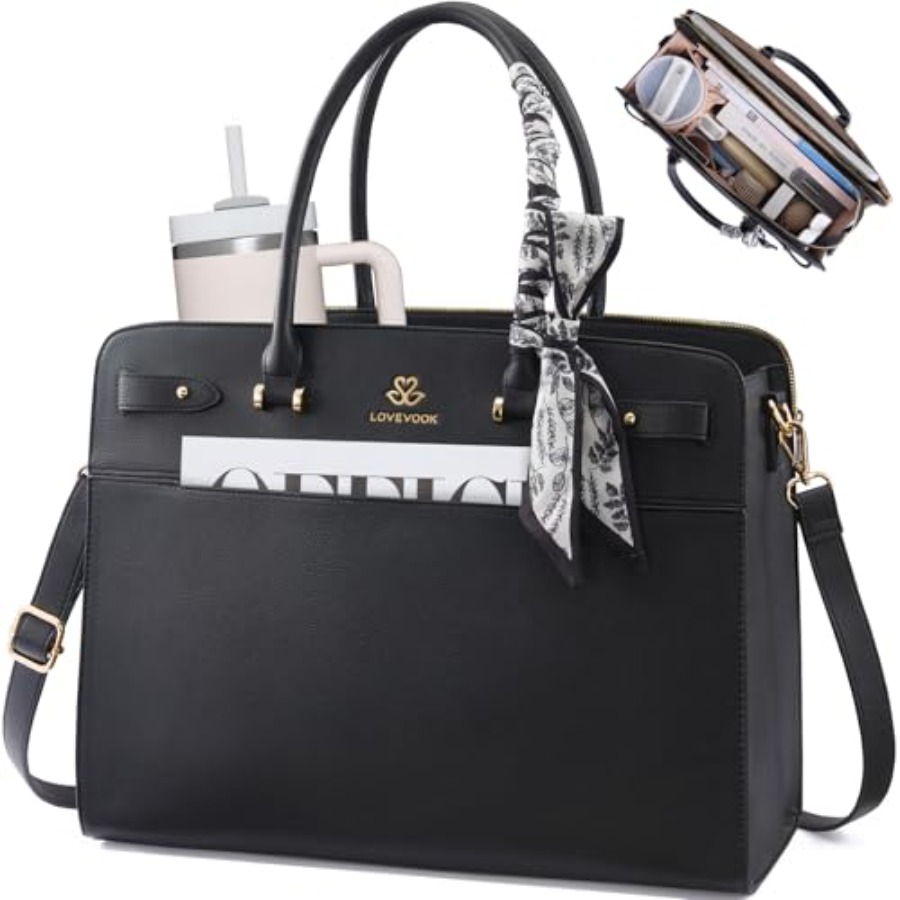 LOVEVOOK Laptop Tote Bag for W - Leather Work Womens Backpack ulasan dan harga
