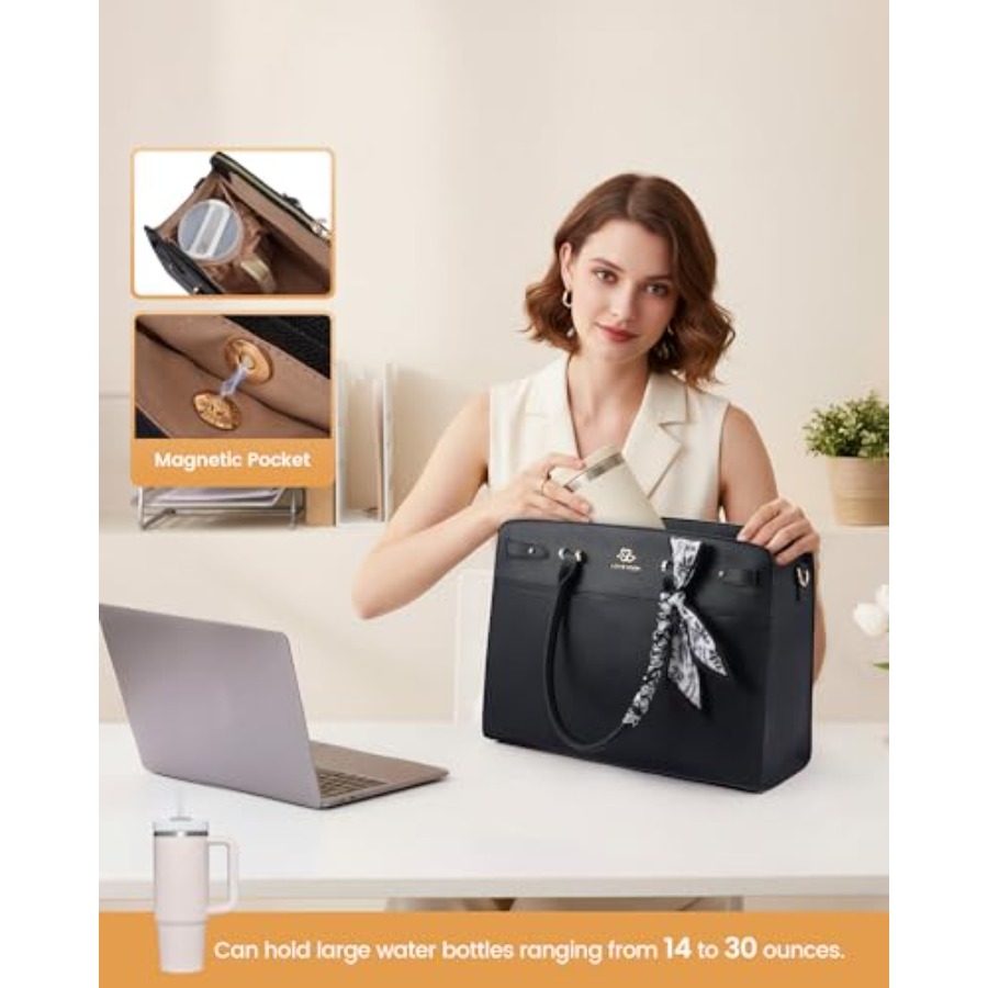 LOVEVOOK Laptop Tote Bag for W - Leather Work Womens Backpack ulasan dan harga