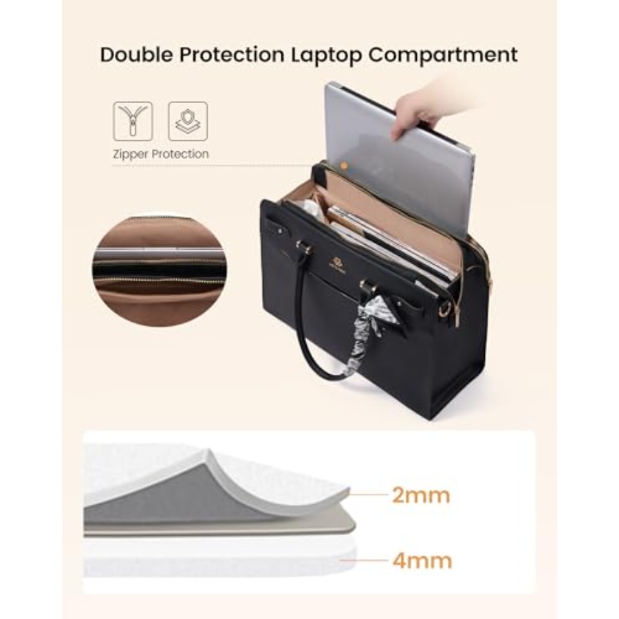LOVEVOOK Laptop Tote Bag for W - Leather Work Womens Backpack ulasan dan harga