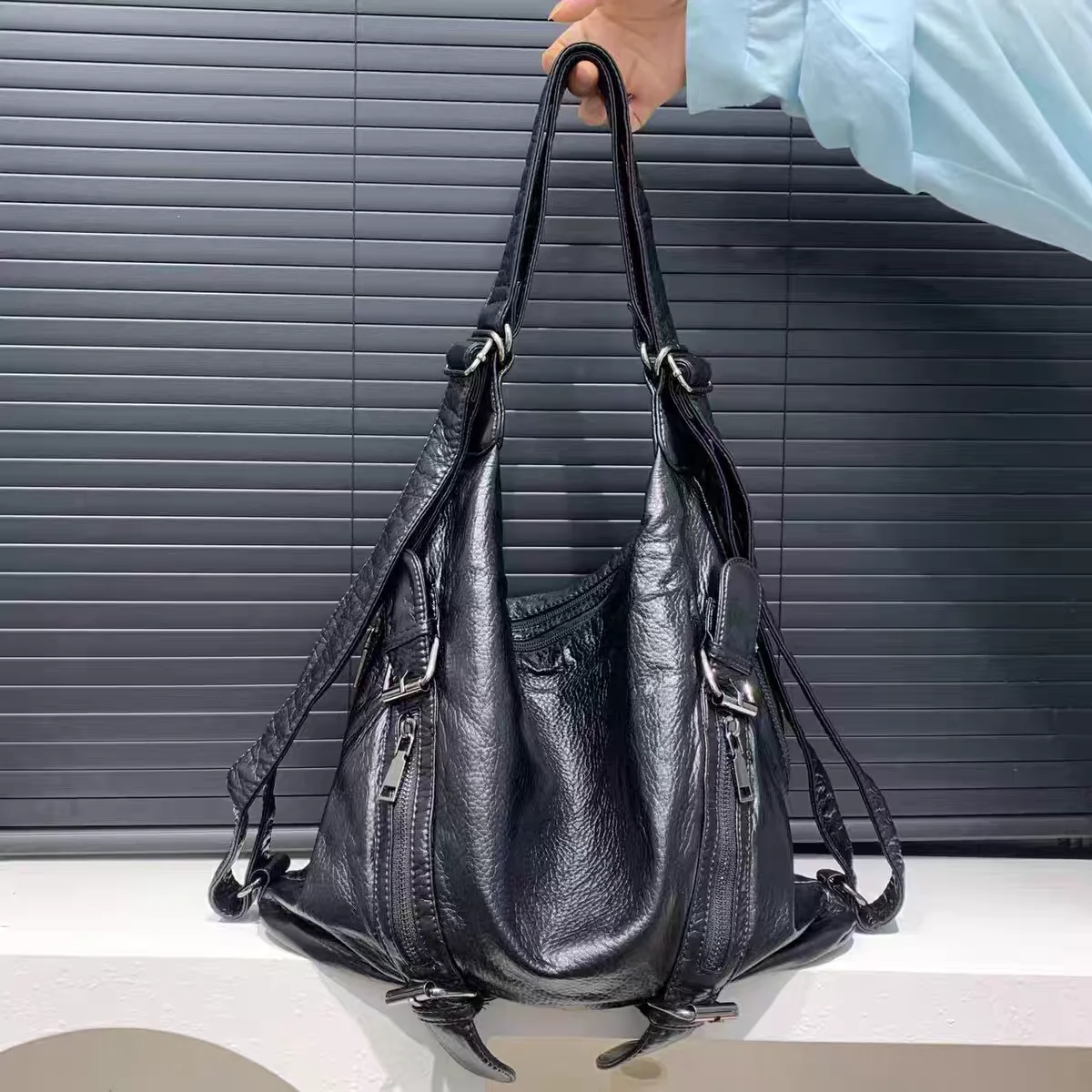 Women's Fashion Y2k Sexy Motor - Leather Work Womens Backpack ulasan dan harga