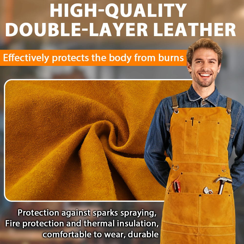 Oxhide Leather Welding Apron C - Leatherwork Apron ulasan dan harga