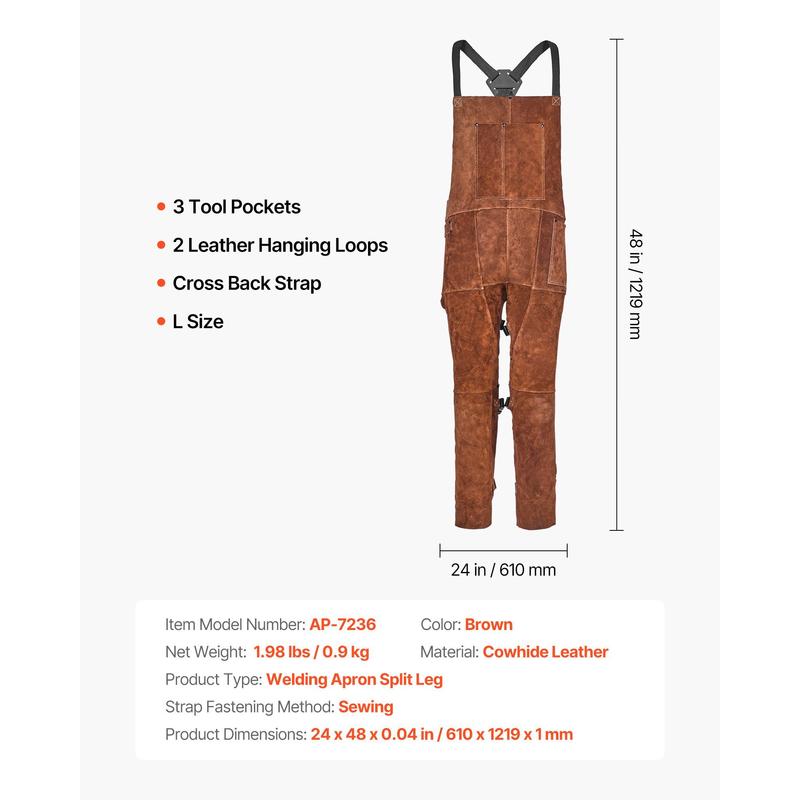 Welding apron with split leg,  - Leatherwork Apron ulasan dan harga