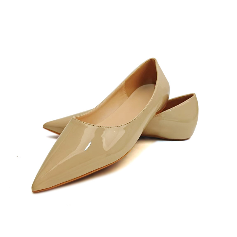 Fashion Black Nude Pointed Fla - Wildes Leatherwork ulasan dan harga