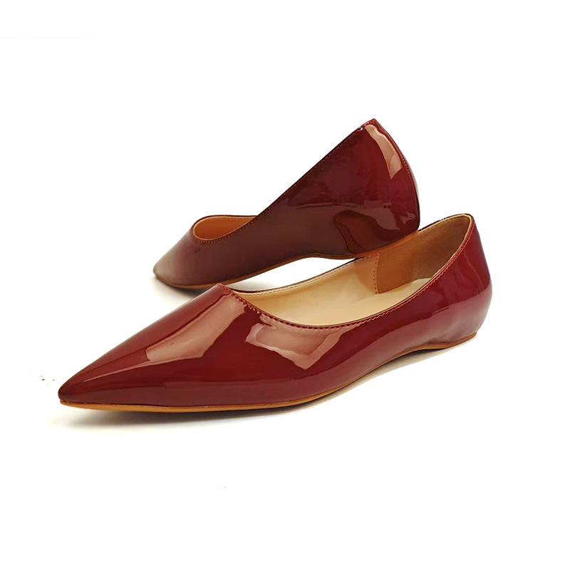 Fashion Black Nude Pointed Fla - Wildes Leatherwork ulasan dan harga