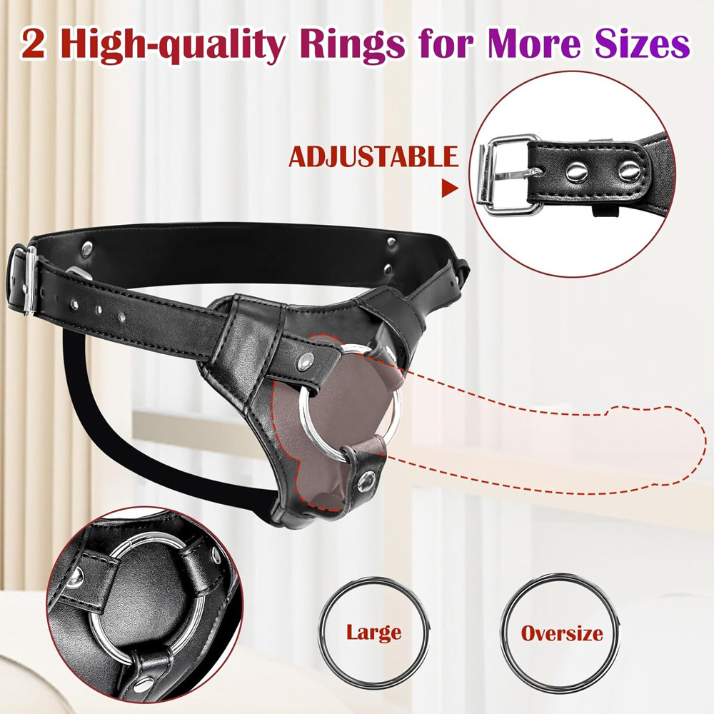 Strapon Dildo Harness Wearable - Leather Work Harness ulasan dan harga