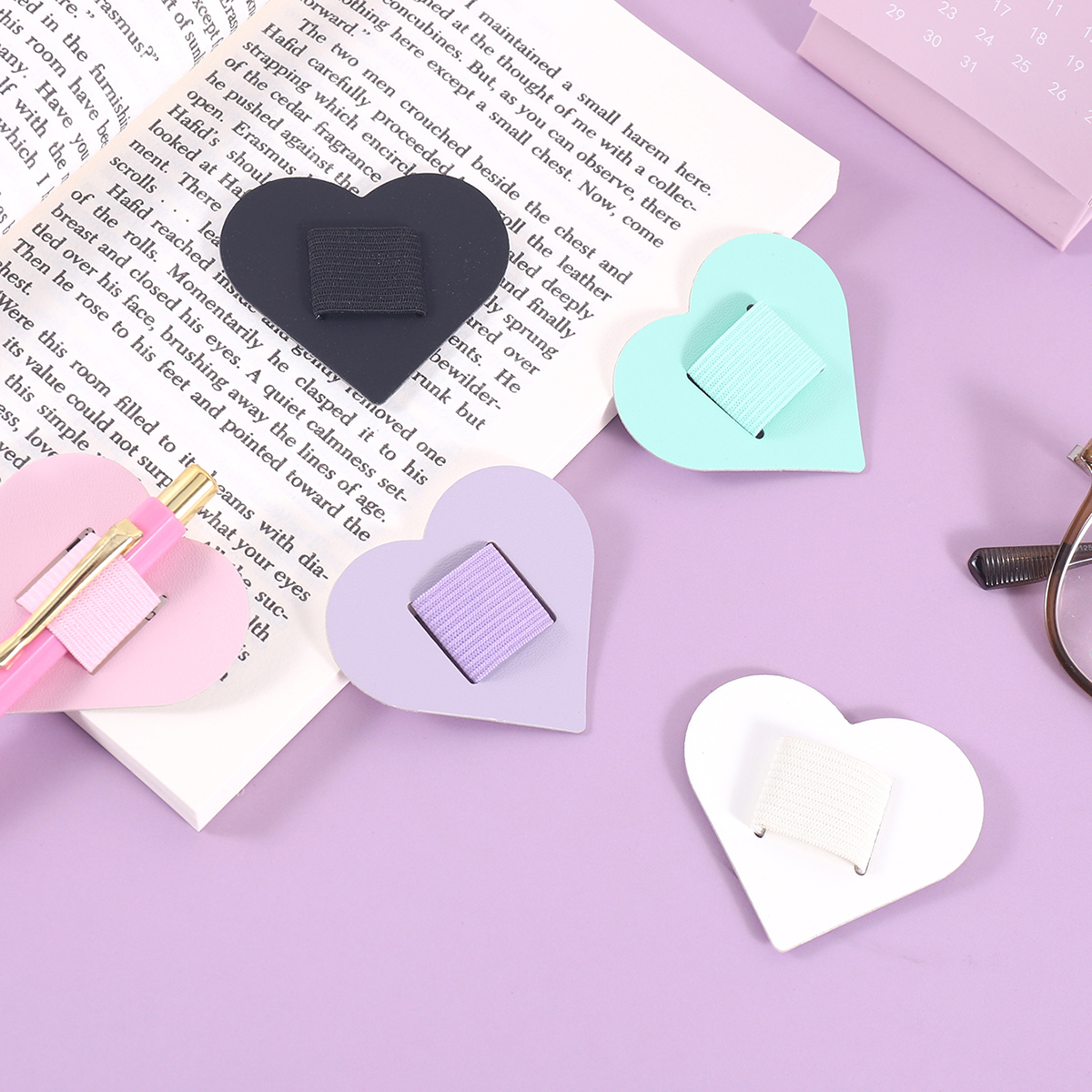 Self-Adhesive Heart Pen Clip H - Leather Work Notepad ulasan dan harga