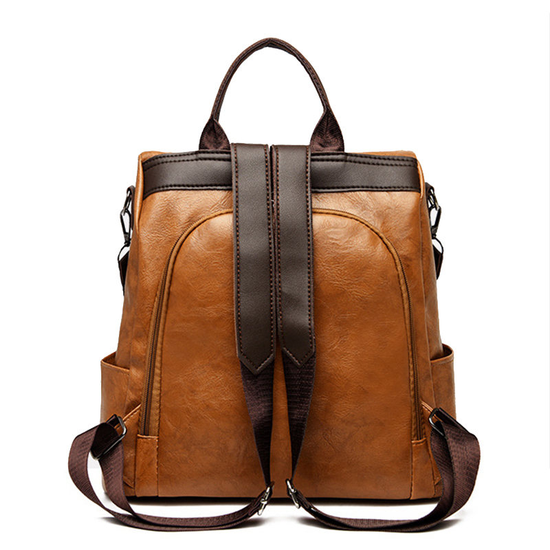 Backpack Large Capacity Anti-t - Leather Work Womens Backpack ulasan dan harga