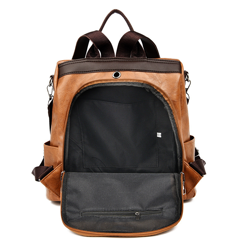 Backpack Large Capacity Anti-t - Leather Work Womens Backpack ulasan dan harga