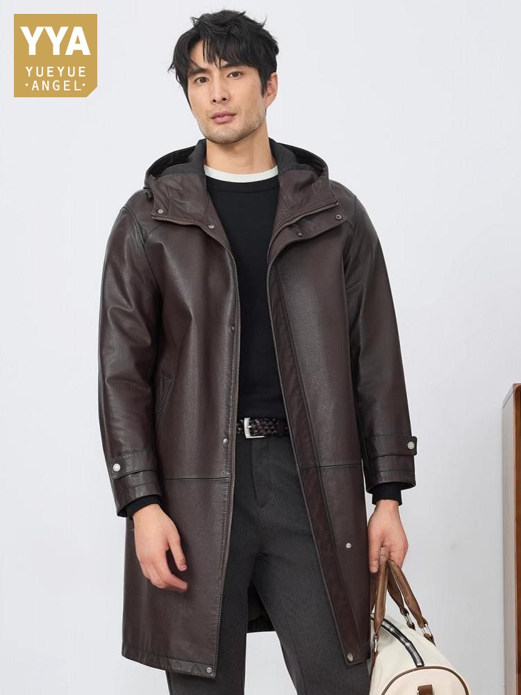 Fashion Mens Autum New Hooded  - Leather Work Jacket With Hood ulasan dan harga