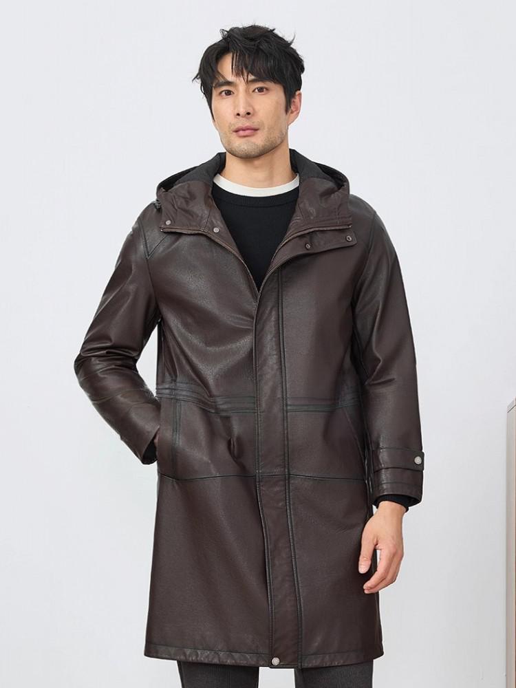 Fashion Mens Autum New Hooded  - Leather Work Jacket With Hood ulasan dan harga