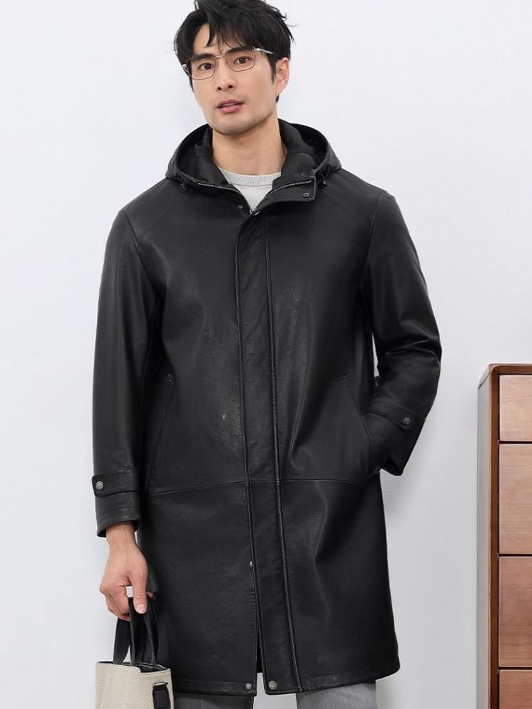 Fashion Mens Autum New Hooded  - Leather Work Jacket With Hood ulasan dan harga