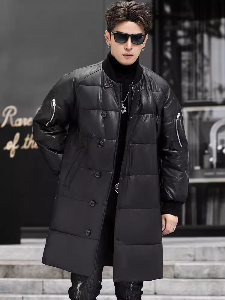 Winter New Men Hooded Long Gen - Leather Work Jacket With Hood ulasan dan harga