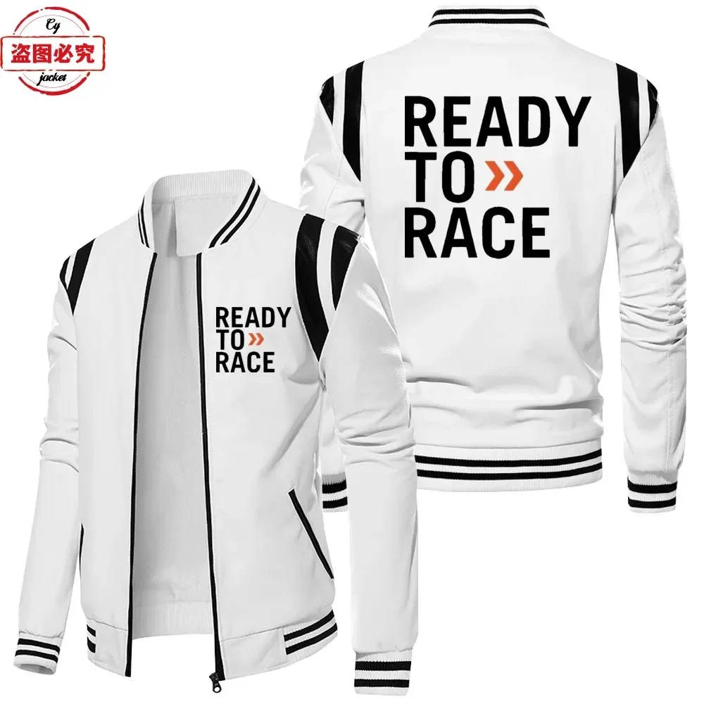 Ready To Race Logo Printed Off - Leather Work Jacket With Hood ulasan dan harga