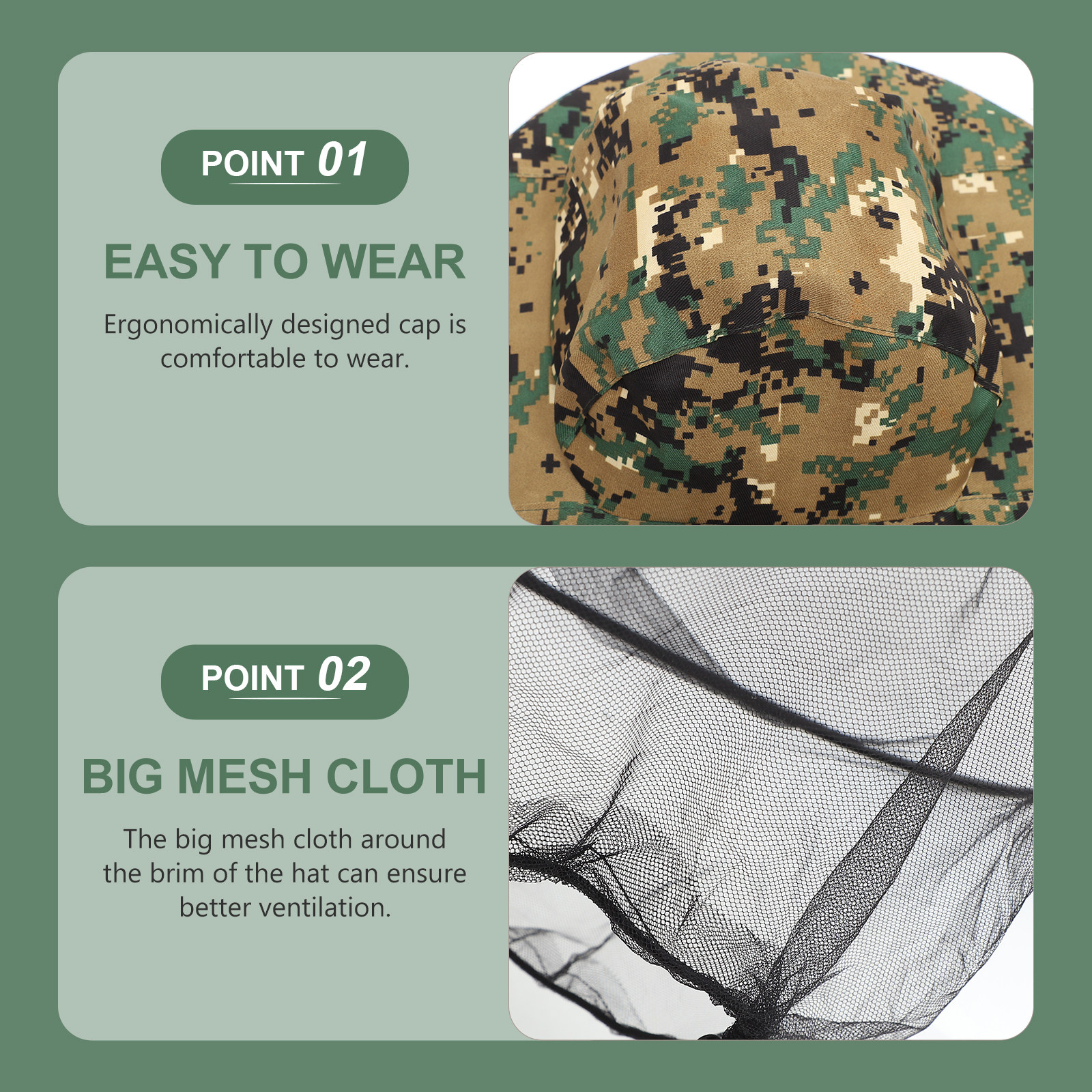 2Pcs Fishing Head Net Hat Extr - Leather Work Hat ulasan dan harga