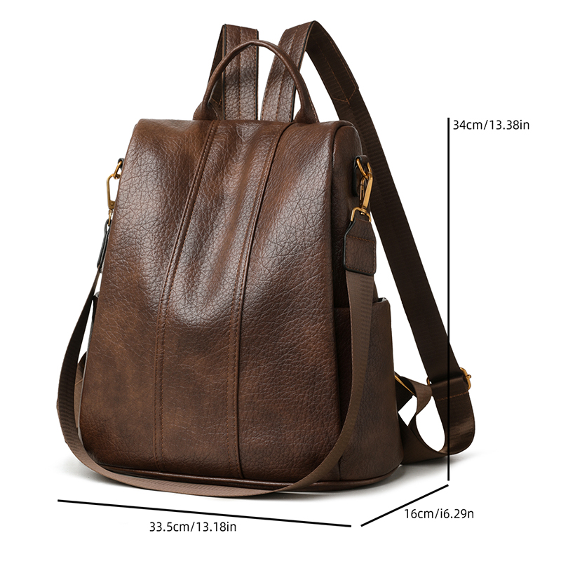 Toposhine Vintage Brown Leathe - Leather Work Womens Backpack ulasan dan harga