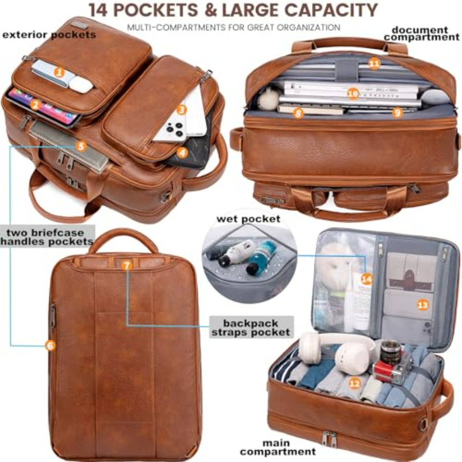 weiatas 3-in-1 Vegan Leather C - Leather Work Womens Backpack ulasan dan harga