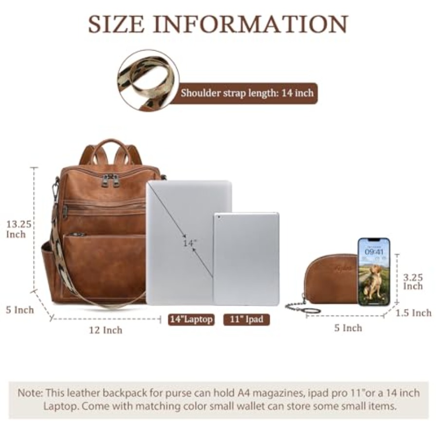 Leather Backpack Purse for Wom - Leather Work Womens Backpack ulasan dan harga