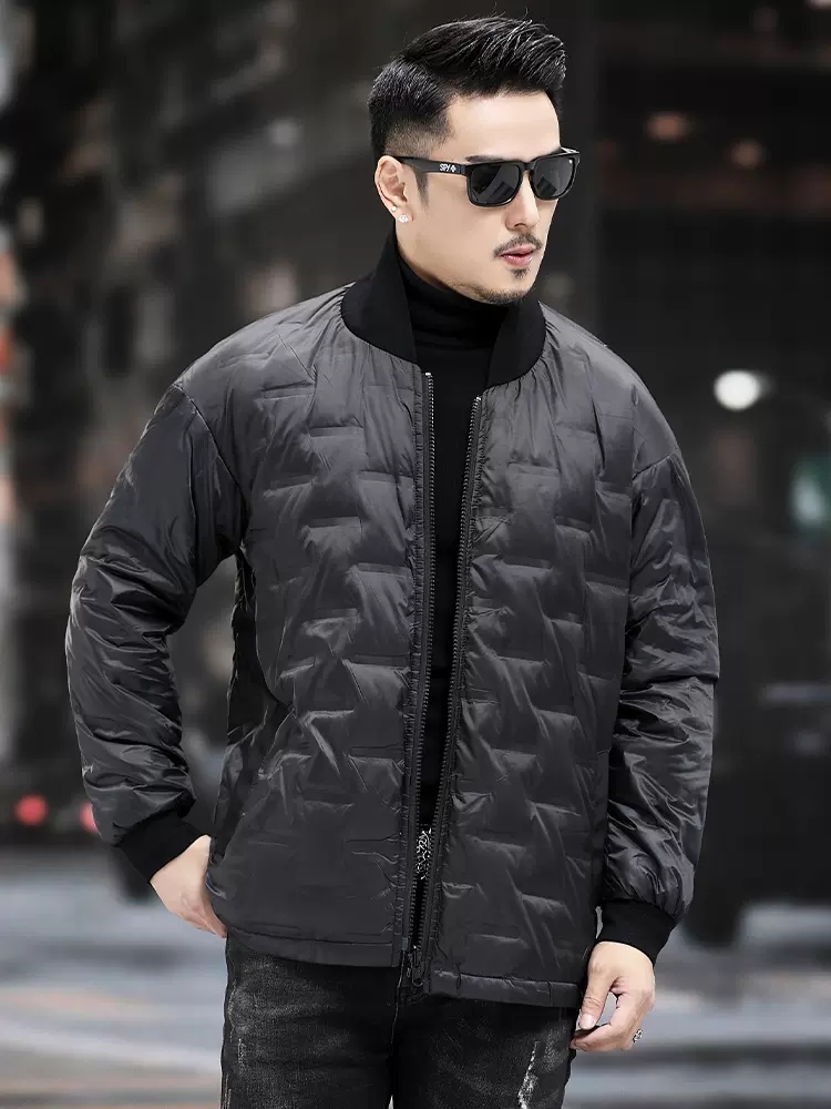 Winter Men Warm Work Down Jack - Leather Work Jacket With Hood ulasan dan harga