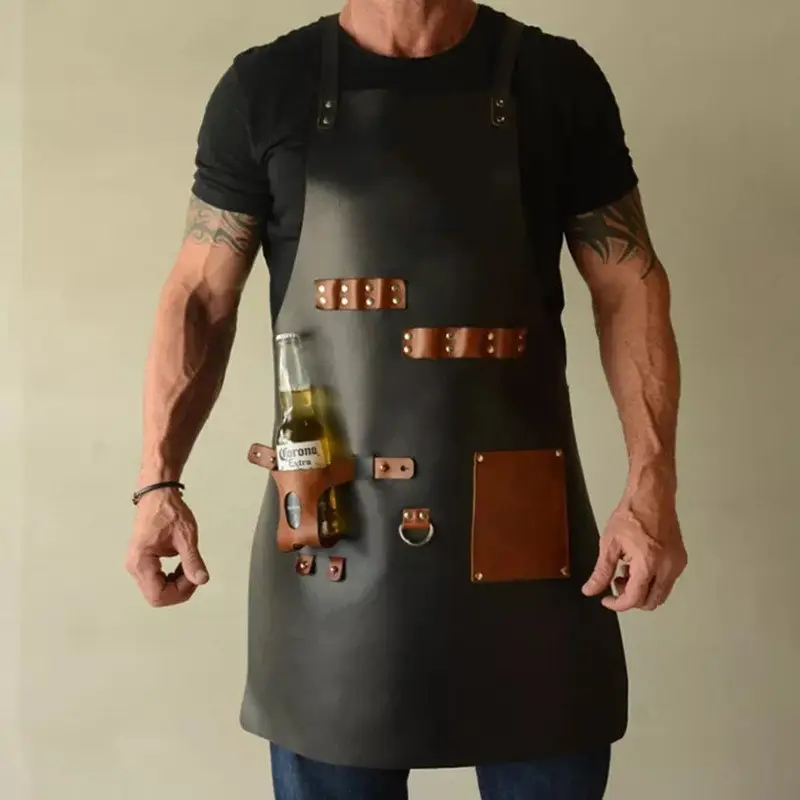 PU Leather Waterproof and Oil  - Leatherwork Apron ulasan dan harga
