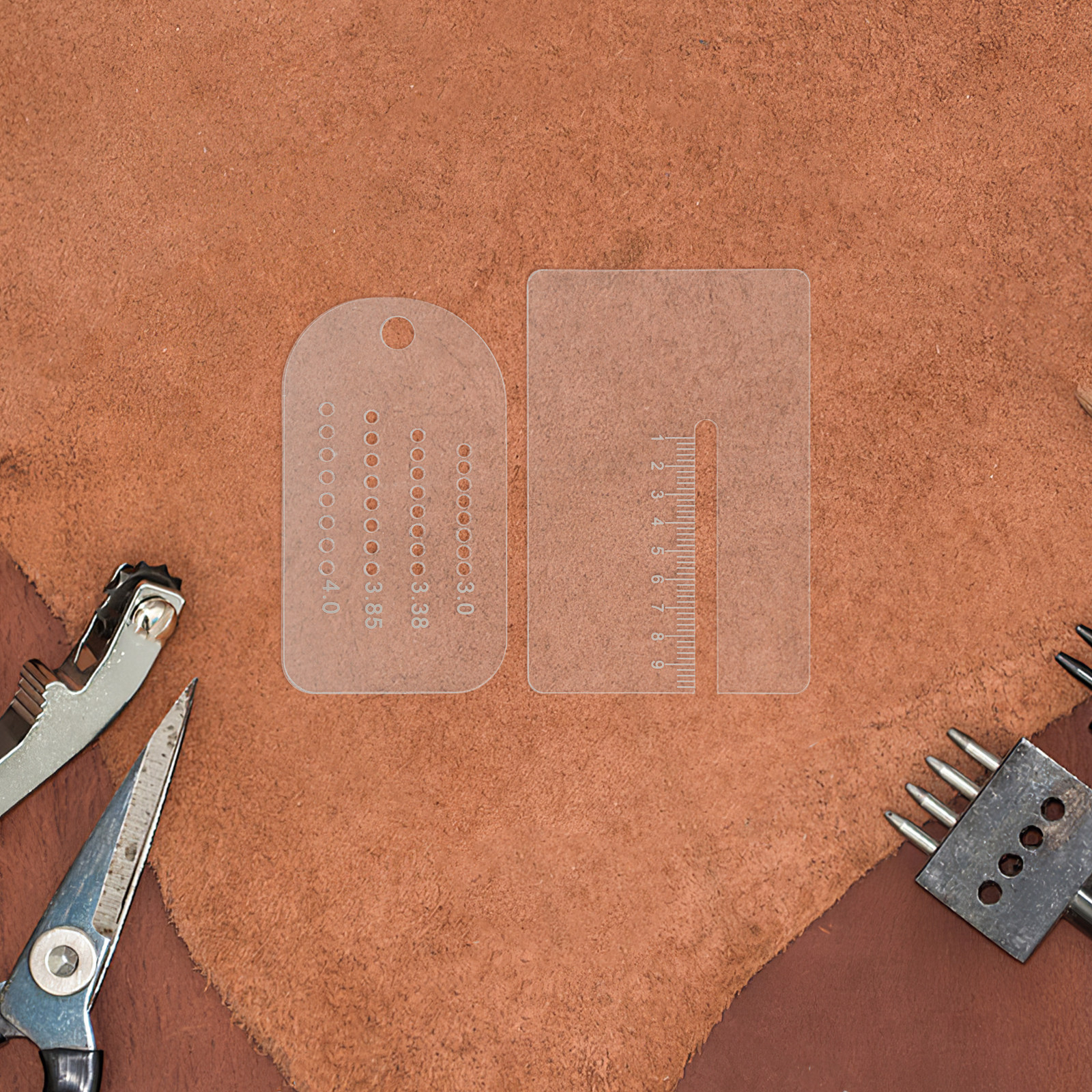 2Pcs Craft Punch Spacing Ruler - Leatherworking Guide ulasan dan harga