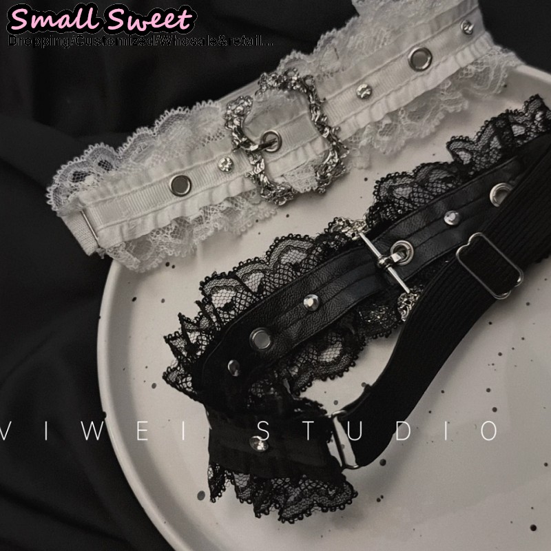 Women Punk Sexy Lace Ruffle Ga - Leather Work Harness ulasan dan harga